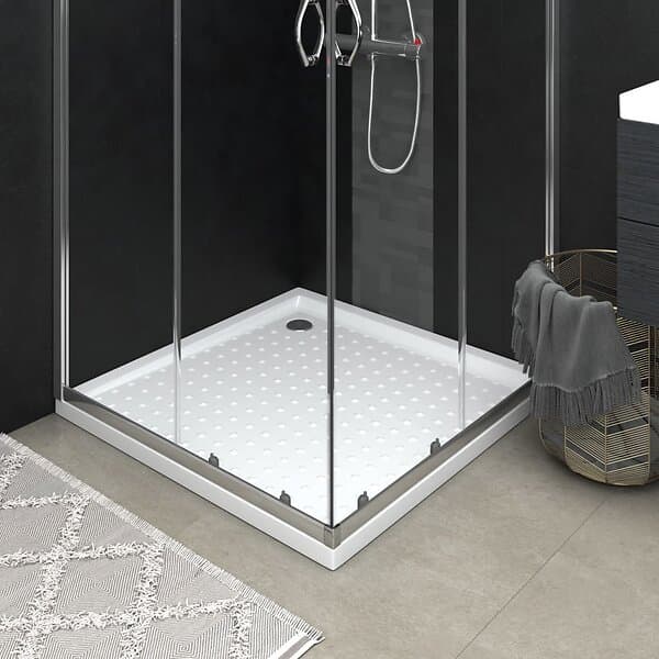 vidaXL Duschkar med prickar vit 80x80x4 cm ABS 148900