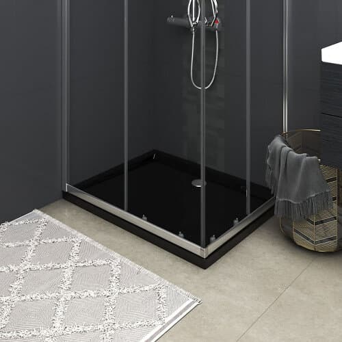 vidaXL Duschkar rektangulärt ABS svart 80x100 cm 148912