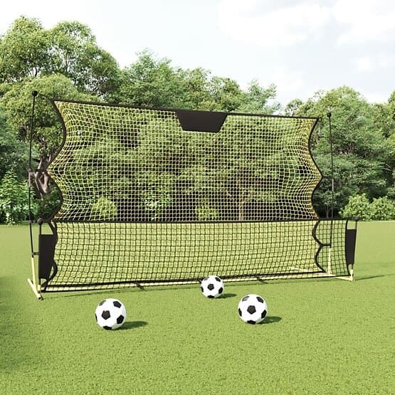 vidaXL Fotbollsnät Med Rebounder Svart Och Gul 183X85X120 Cm Polyester Fotbollsmål