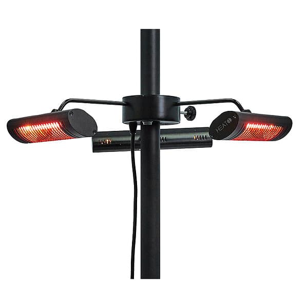 Heat1 Terrassvärmare Eco High-Line Parasoll 3X670W Svart