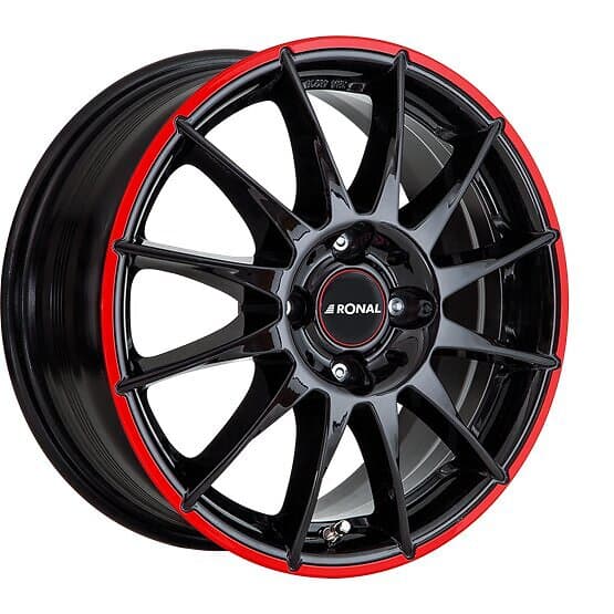 Ronal R54 Black Red 7x17 4/100 ET35 B68