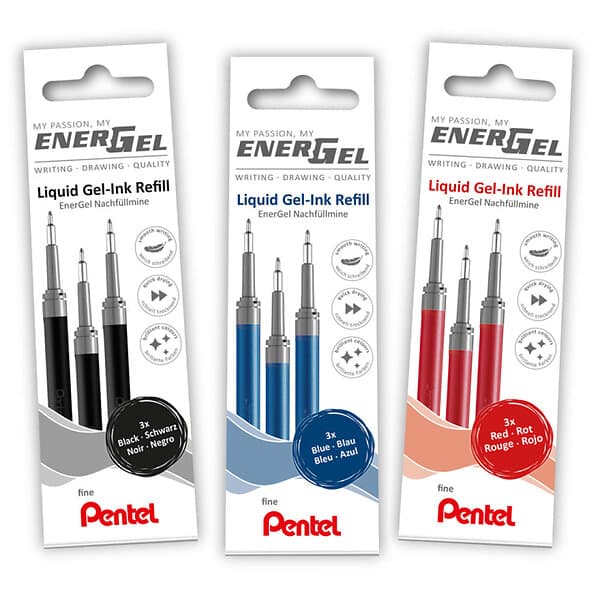 Pentel Refill Energel 3-pack 0,5 Svart