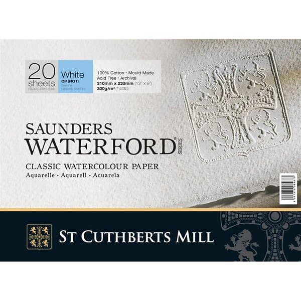 Waterford St Cuthberts Mill Saunders Akvarellblock White CP/NOT 31x23 cm 300g