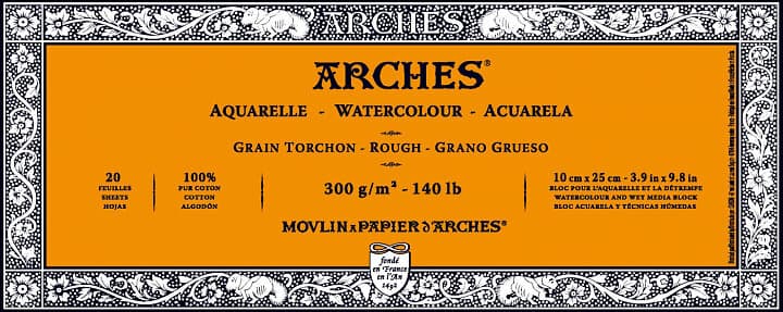 Arches Akvarellblock Rough 300g 10x25cm