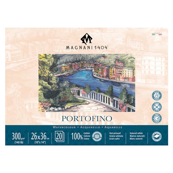 Magnani Akvarellblock Portofino 100% Bomull 300gx36cm 20 ark