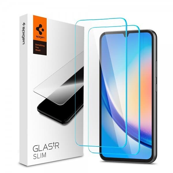 Spigen Samsung Galaxy A34 5G Skärmskydd GLAS.tR Slim 2-pack