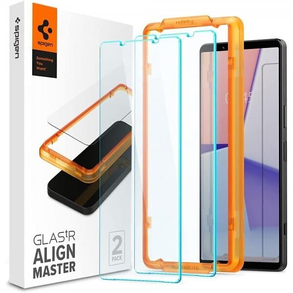 Spigen Sony Xperia 1 V Skärmskydd GLAS.tR ALIGNmaster 2-pack