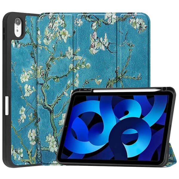 MTK Apple iPad 10,9 2022 Slim fit tri-fold fodral Pennhållare Blossom