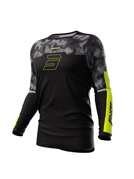 Shot Race Gear Contact Crosströja Patrol Svart-Neon Gul A07-12B1-F02-07