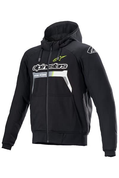 AlpineStars Chrome Ignition MC-Huvtröja Svart-Fluo Gul 4200822-155-S