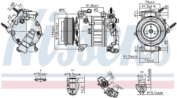 Nissens Kompressor, klimatanläggning 890589