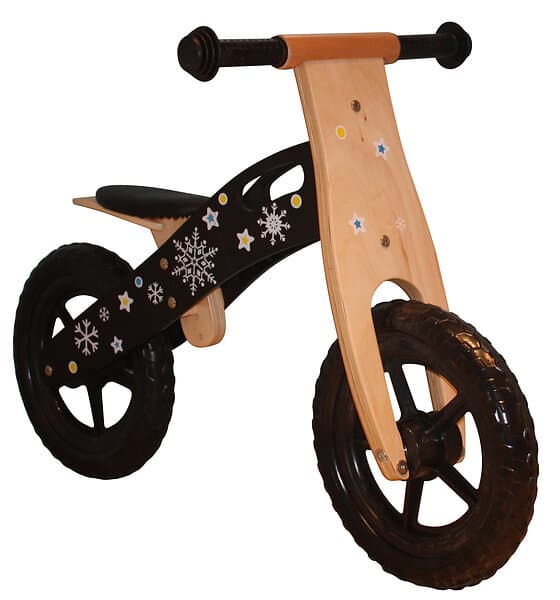Trä, Svart Springcykel med riktiga lufthjul