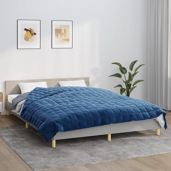 vidaXL Tyngdtäcke blå 200x230 cm 13kg tyg 3154860