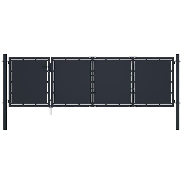 vidaXL Trädgårdsgrind stål 350x100 cm antracit 144536