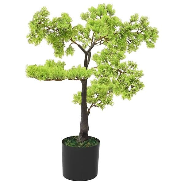 vidaXL Konstgjort bonsaiträd i kruka cypress 60 cm grön 336319