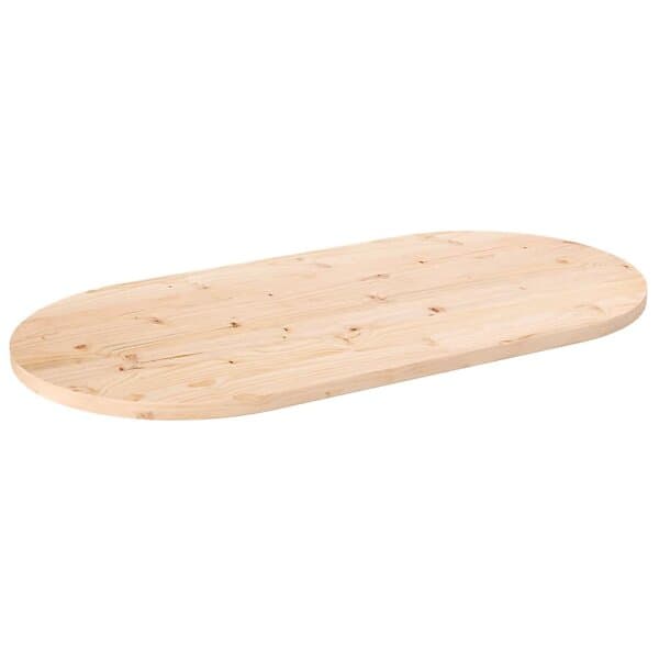 vidaXL Bordsskiva 110x55x2,5 cm oval massiv furu 824365