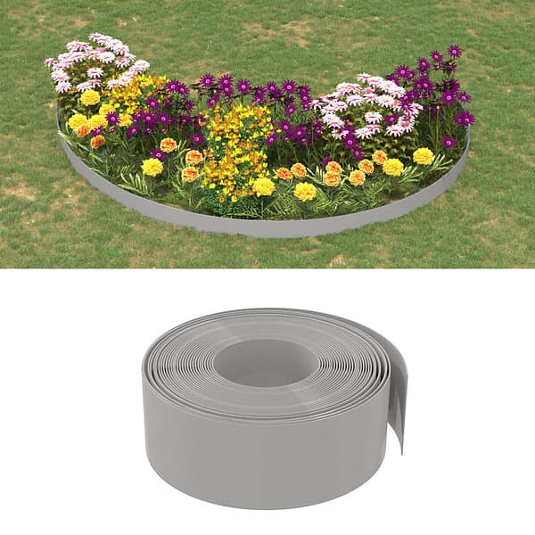vidaXL Rabattkant grå 10 m 20 cm polyeten 154399