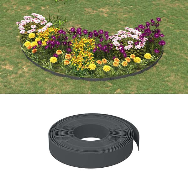vidaXL Rabattkant grå 5 st 10 m cm polyeten 3155431