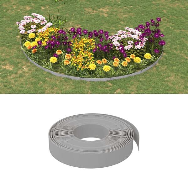 vidaXL Rabattkant grå 2 st 10 m cm polyeten 3155428