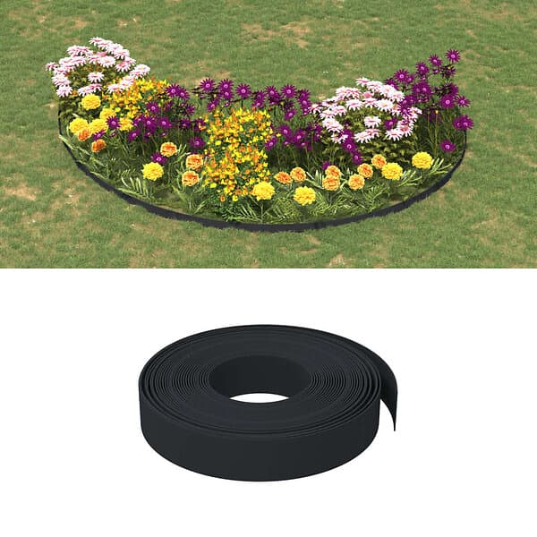 vidaXL Rabattkant svart 4 st 10 m cm polyeten 3155434