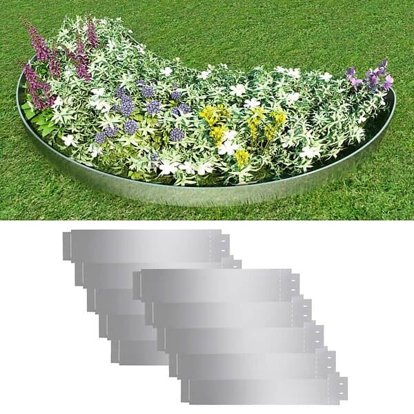 vidaXL Rabattkanter 10 st galvaniserat stål 100x20 cm 274902