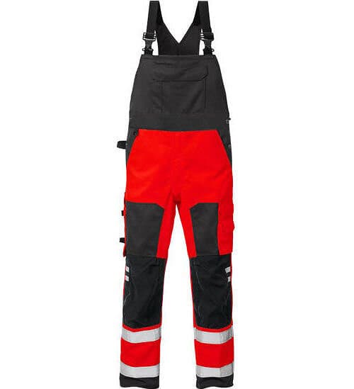 Fristads Hängslebyxa Kl 2 Röd/Svart C62