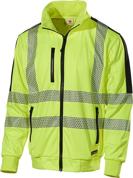 L.Brador 6122P Zip-Tröja Varsel Klass 2 Svart/Gul 5XL