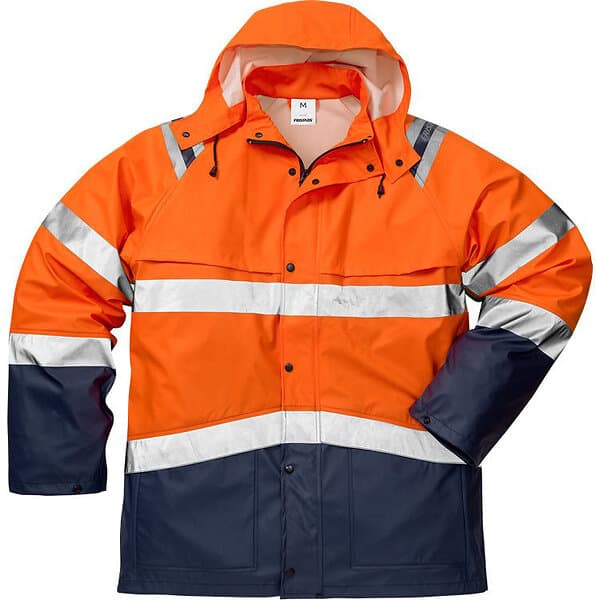 Fristads Regnjacka Kl 3 Or/Marin 2XL