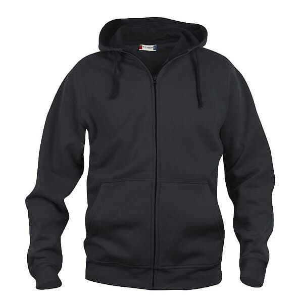 Clique Basic Hoody FZ Herr Svart