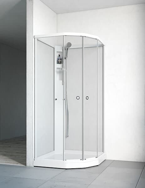 Macro Design Duschkabin Flow Semi utan Blandare Matt (Klarglas/810 x 810 mm (BxD))