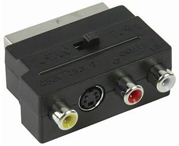 Nedis SCART-Adapter SCART hane S-Video, hona 3x RCA, hona Svart