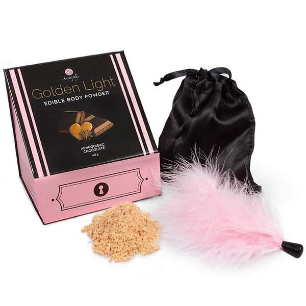 Chocolate Secretplay golden light kit aphrodisiac edible powder feather