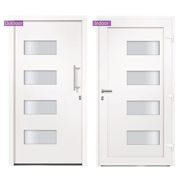 vidaXL Ytterdörr aluminium och PVC vit 100x200 cm 3056818