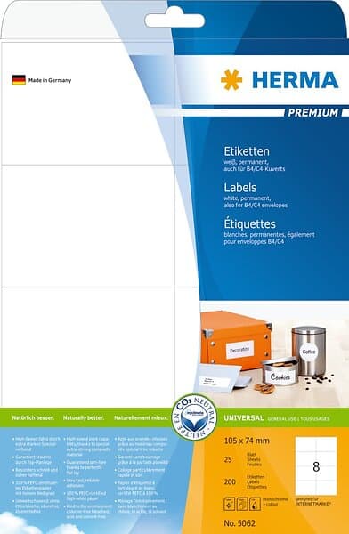 Herma Label Premium (A7) 105x74 (200 etiketter)