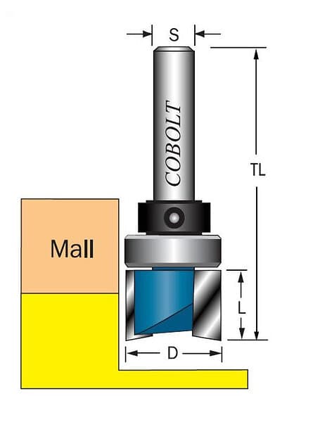 Cobolt Mallfräs D=19l=13 TL=57 S=8