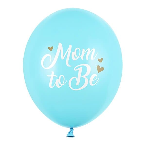 PartyDeco Ballonger Mom To Be Ljusblå 50-pack