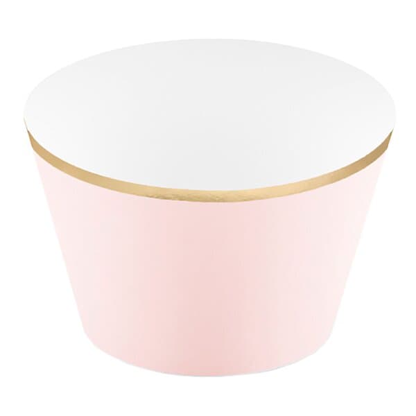 PartyDeco Cupcake Wrappers Rosa/Guld 6-pack