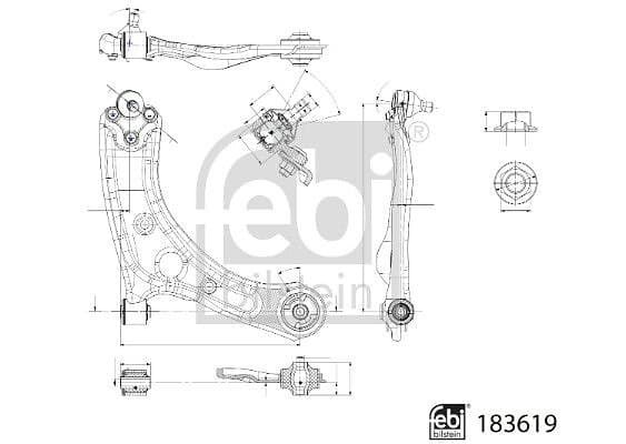 Febi Hyundai stodarm med lager och led 183619