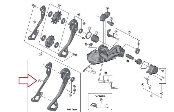 Shimano Innerplatta till RD-M9050 SGS XTR bakväxel