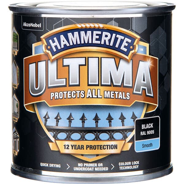 Hammerite Slätlack Ultima Svart 250ML