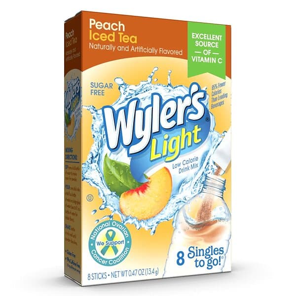 Peach Wylers Light Singles To Go Iced Tea