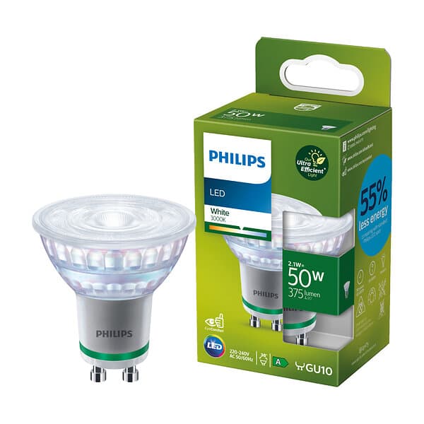 Philips LED-SPOTLAMPA GU10 2,1W 3000K