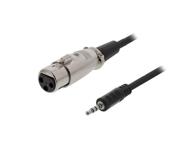 Deltaco XLR Kabel till 3,5 mm 1,5 Meter, 3-pin XLR, Cisco pinout Svart