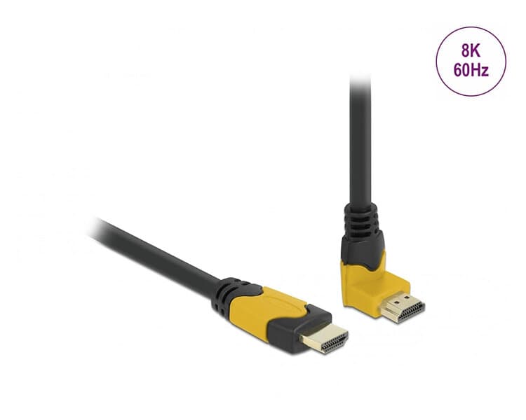 DeLock High Speed HDMI-kabel 2,1 Uppåtvinklad Svart 3m