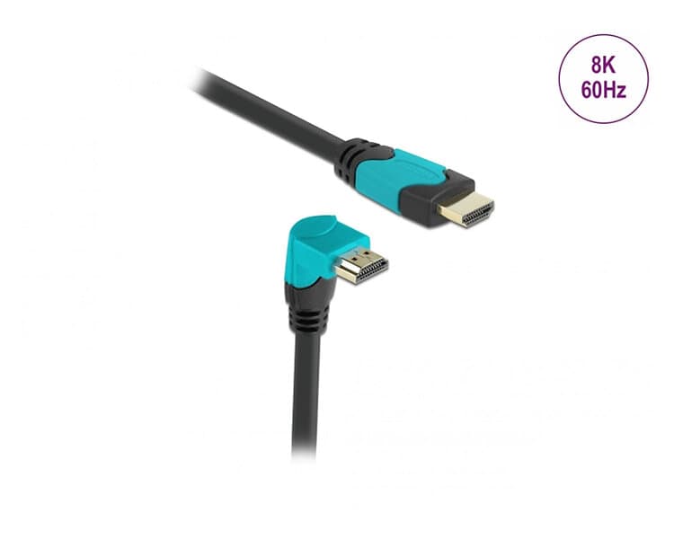 DeLock High Speed HDMI-kabel 2,1 Nedåtvinklad Svart 3m