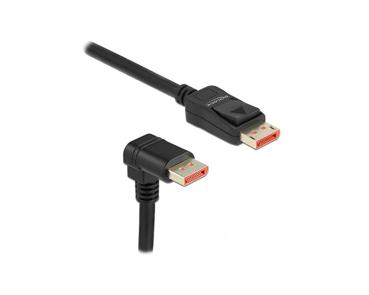 DeLock DisplayPort Kabel 1,4 (4k/8k) Nedåtvinklad Svart 3m