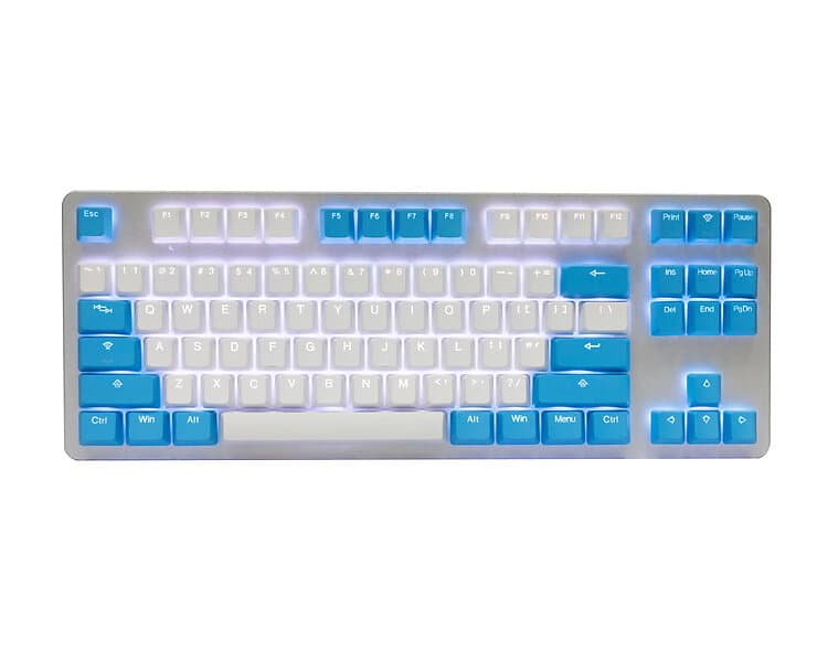 Tai-Hao PBT Doubleshot Shine-through 114-Key Keycap Set Blue Drop
