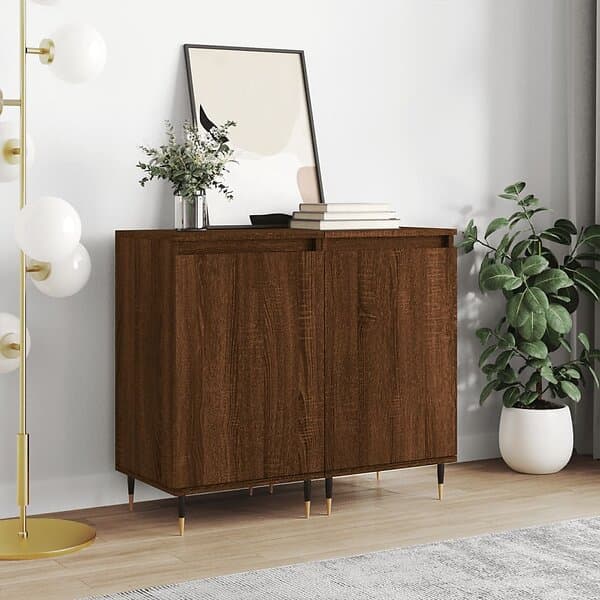 vidaXL Byråer 2 st brun ek 40x35x70 cm konstruerat trä 831051