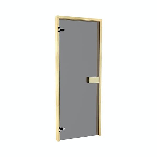 Classic Thermory Bastudörr 7x20 med Rökgrått Glas och Furukarm 10036