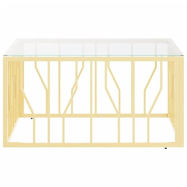 vidaXL Soffbord guld 80x80x40 cm rostfritt stål och glas 350058